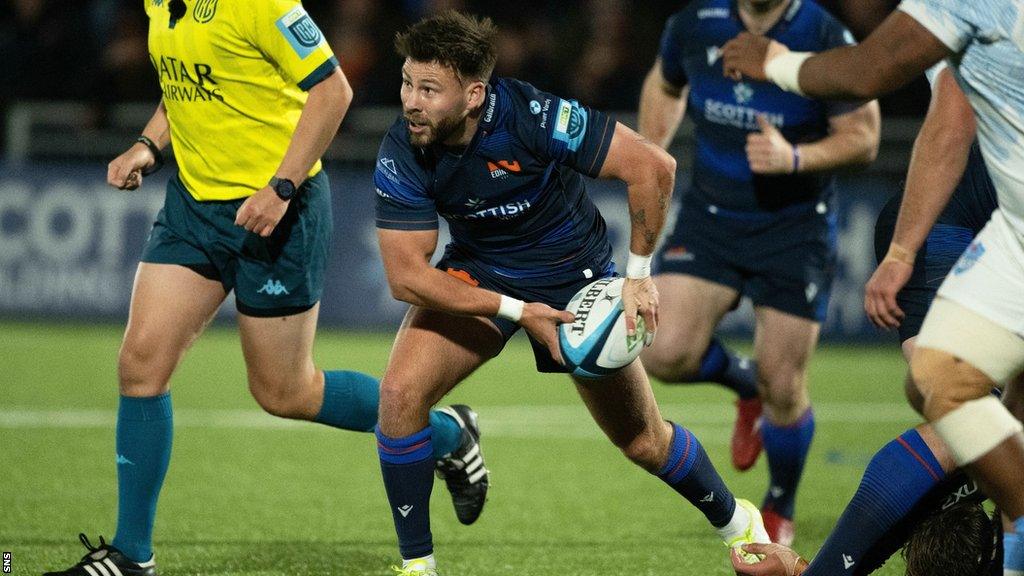 Ali Price playing for Edinburgh against Bulls