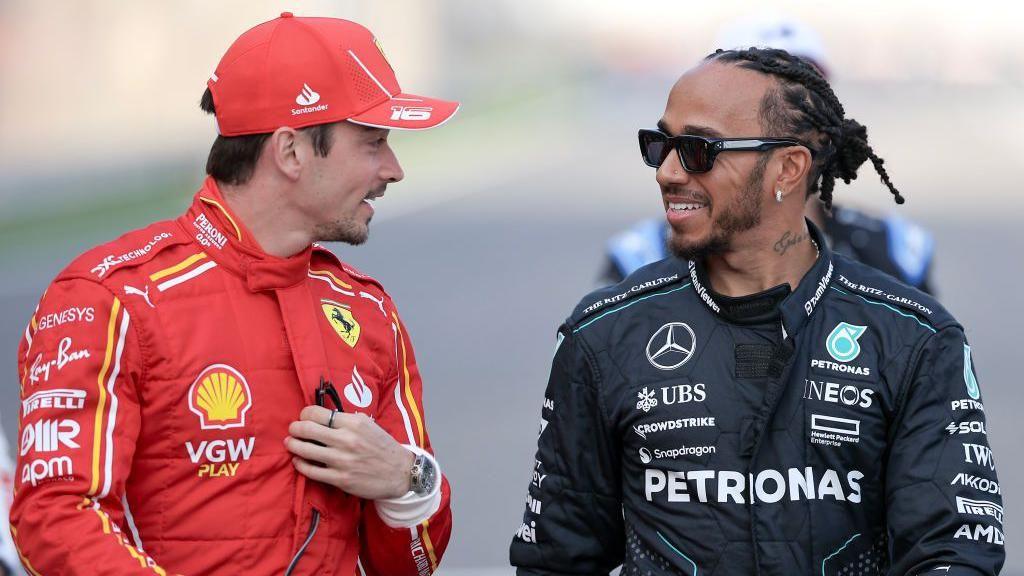 Charles Leclerc and Lewis Hamilton 