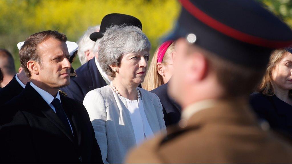 Theresa May and Emmanuel Macron