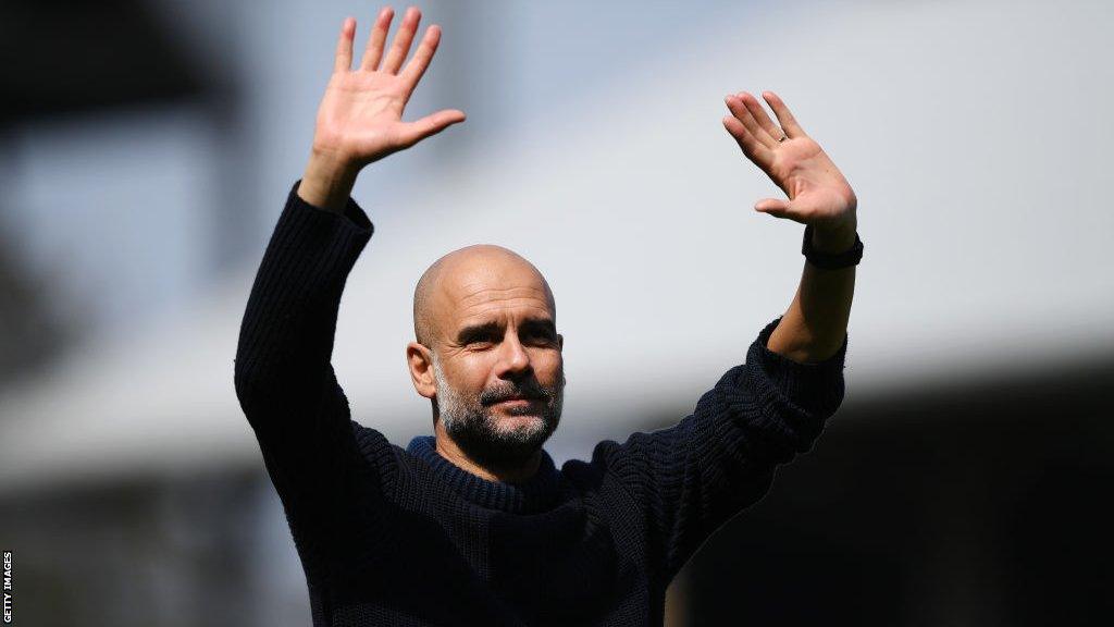 Pep Guardiola waving