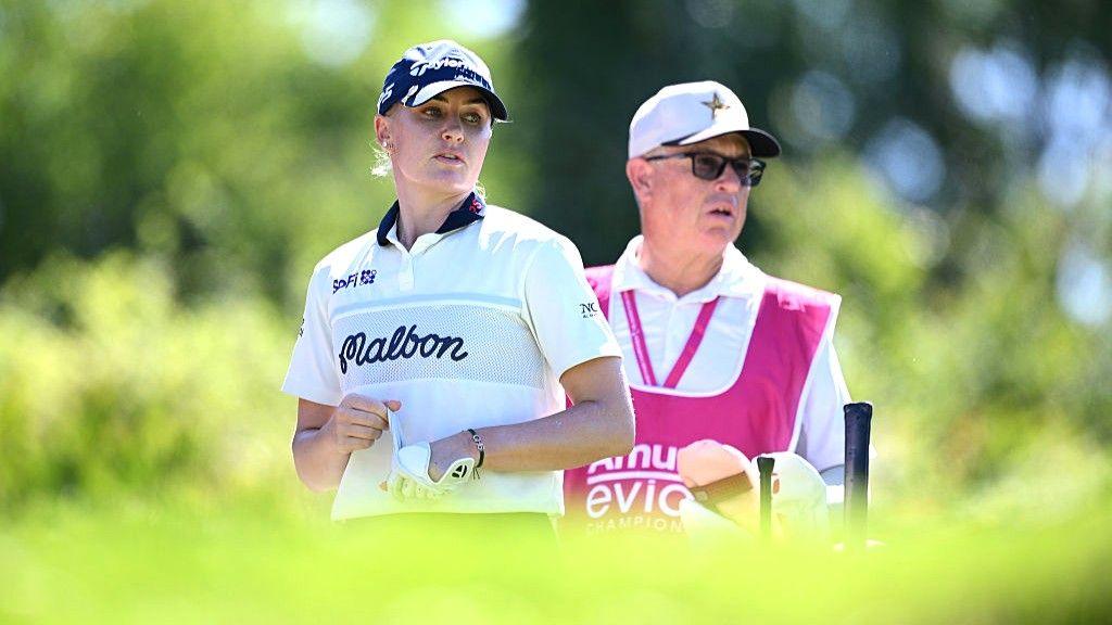 Charley Hull and caddie Adam Woodward