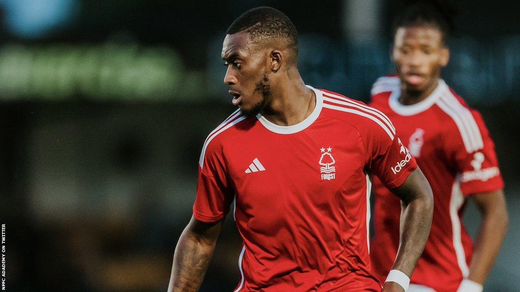 Callum Hudson-Odoi in action for Nottingham Forest Under-21s against Harrogate Town in the EFL Trophy