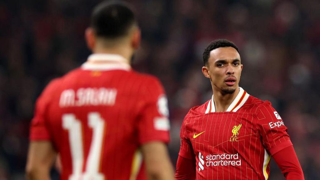 Trent Alexander-Arnold playing for Liverpool 