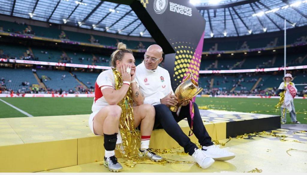 Meg Jones sat after winning World Cup