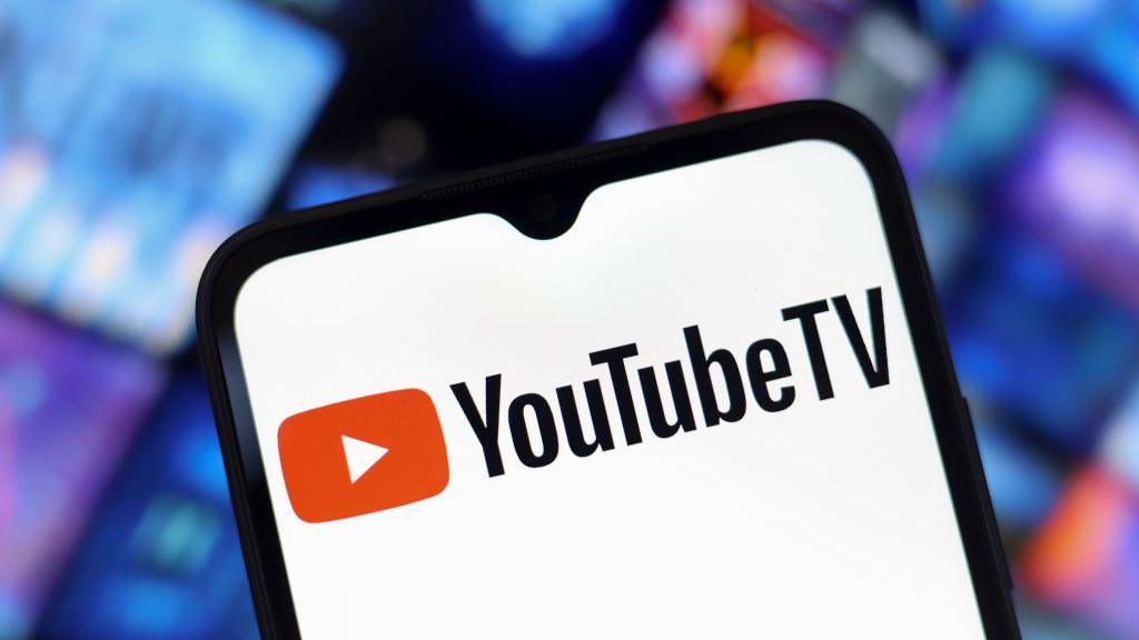A phone screen appears with a YouTube TV logo.