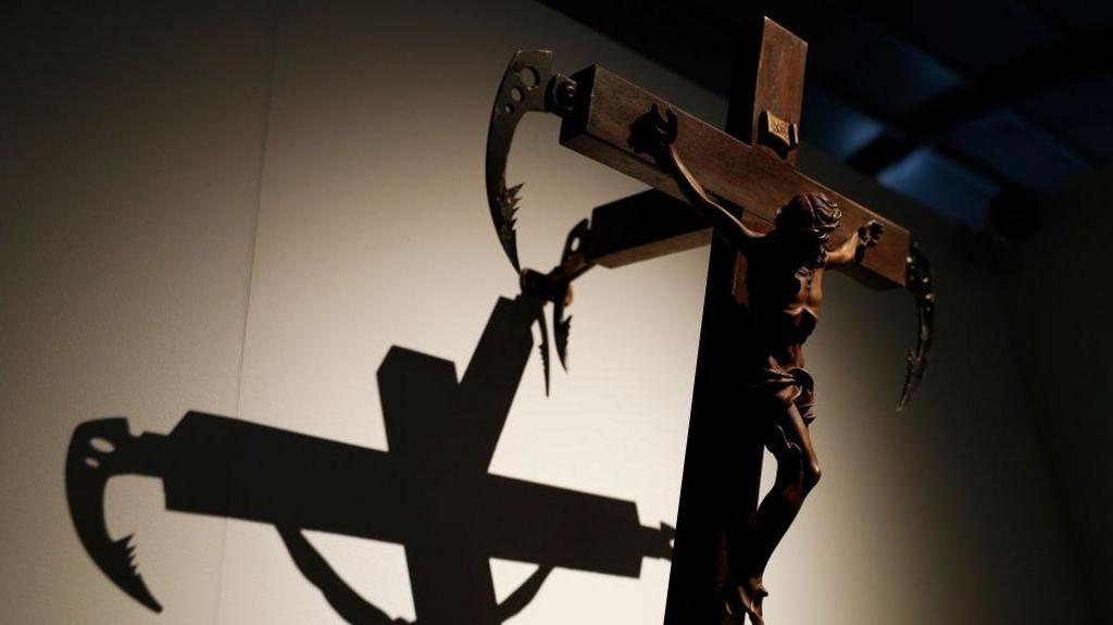 The Grappling Hook Sculpture which depicts Christ on the cross