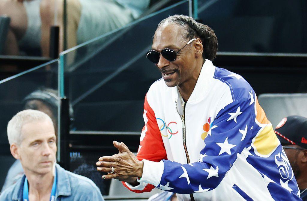 Snoop Dogg attends the Artistic Gymnastics Women's Qualification on day two of the Olympic Games Paris 