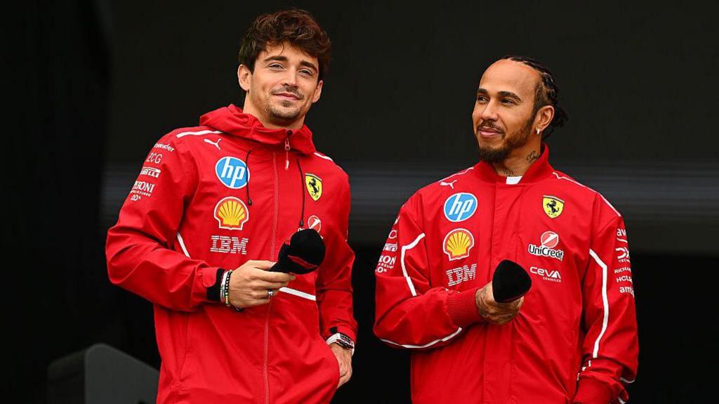 Charles Leclerc and Lewi Hamilton