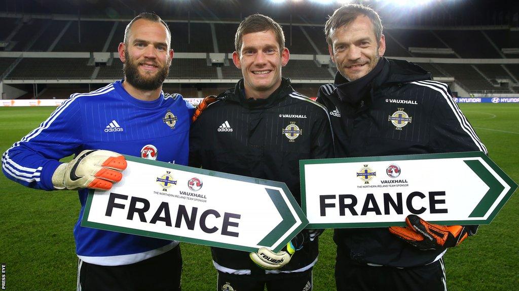 Alan Mannus (left) was one of three goalkeepers in Northern Ireland's Euro 2016 squad with Michael McGovern (centre) and Roy Carroll (right)