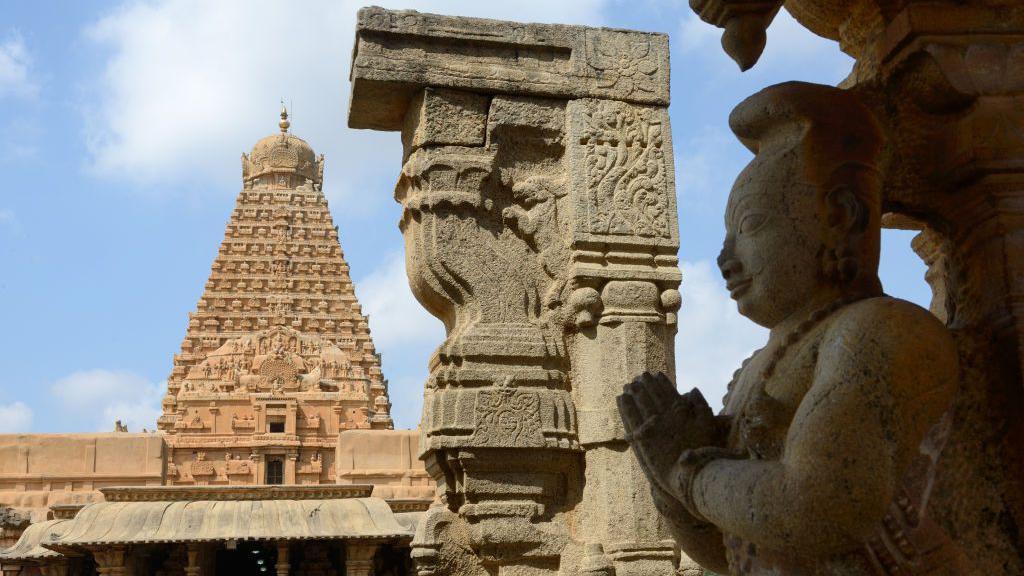 Brihadishwara Temple in Thanjavur, built during the 11th century AD by king Rajaraja Chola I of the Chola Empire. The temple was classified as a World Heritage Site by Unesco on July 12, 2016 in Tamil Nadu, India