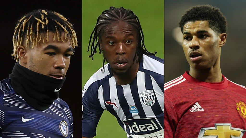 Reece James, Romaine Sawyers and Marcus Rashford