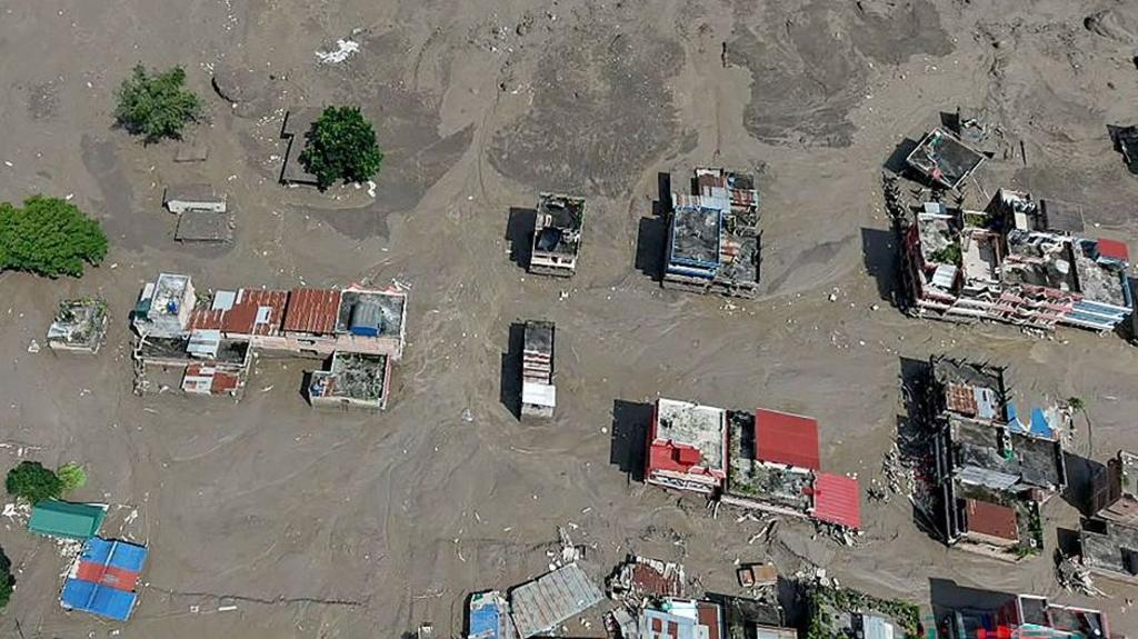 Submerged houses in Nepal