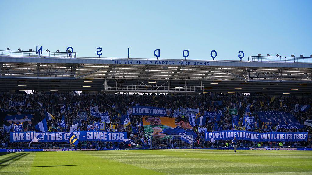 General view of stand inside Goodison Park