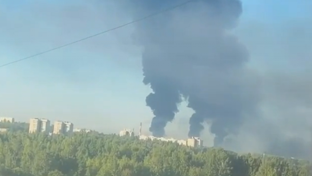 Smoke rising in Yaroslavl