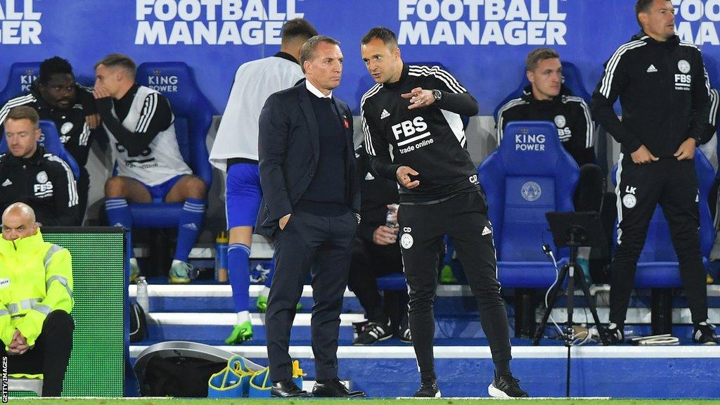 Chris Davies and Brendan Rodgers at Leicester City