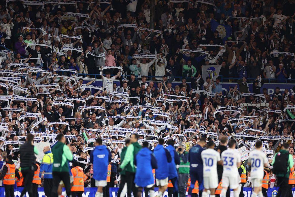 Leeds' victory prompted celebrations among their fans at Elland Road