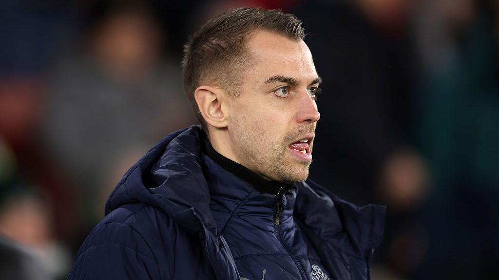 Southampton boss Tonda Eckert looks on at St Mary's Stadium