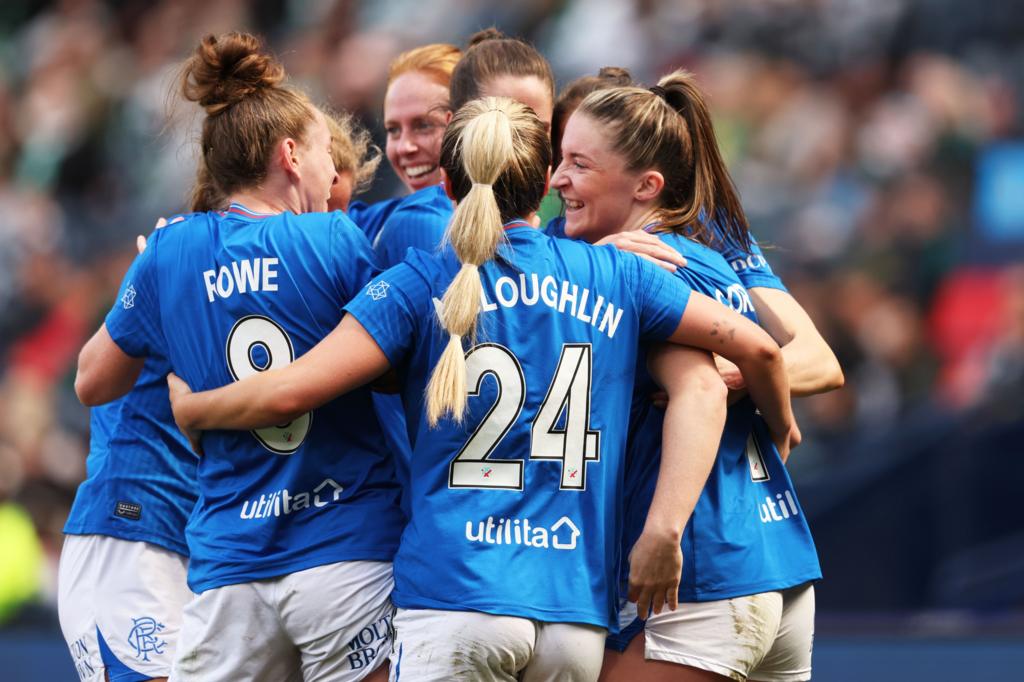 Rangers players celebrating