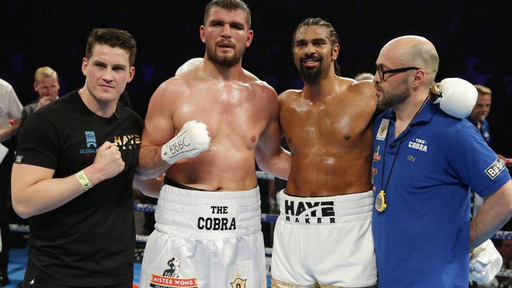 David Haye celebrates