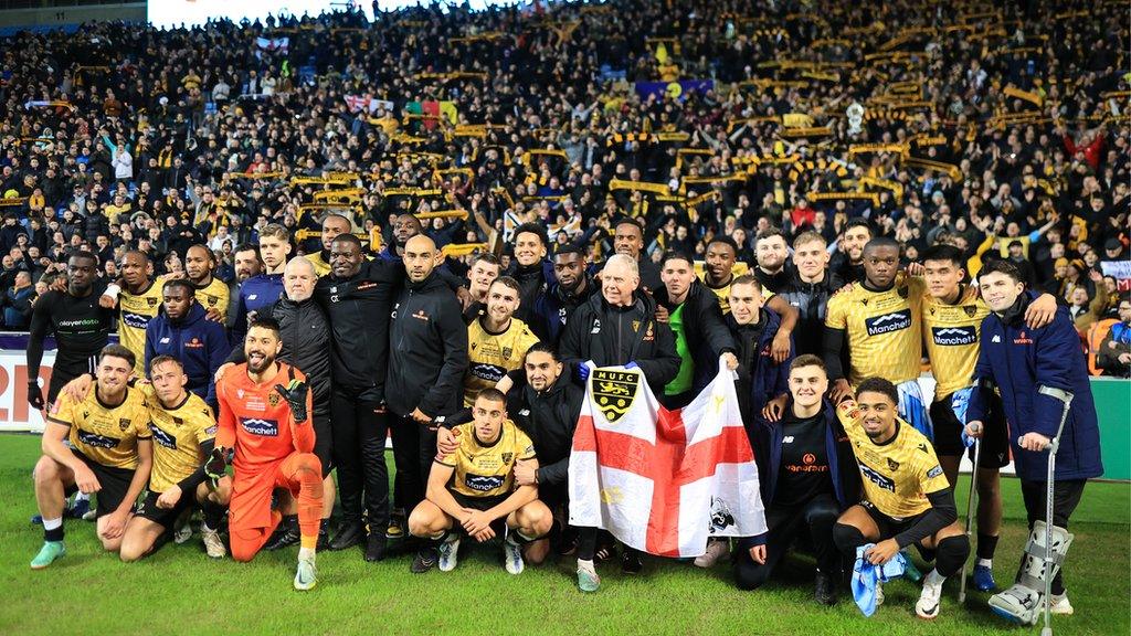 The Maidstone United team after their defeat at Coventry City