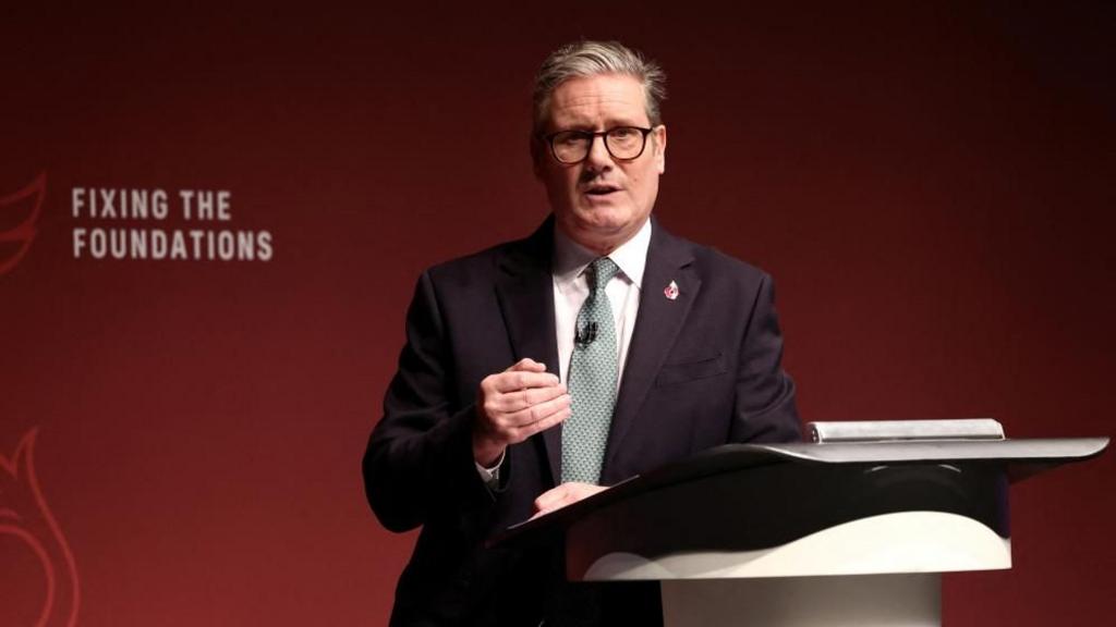 Keir Starmer delivers speech