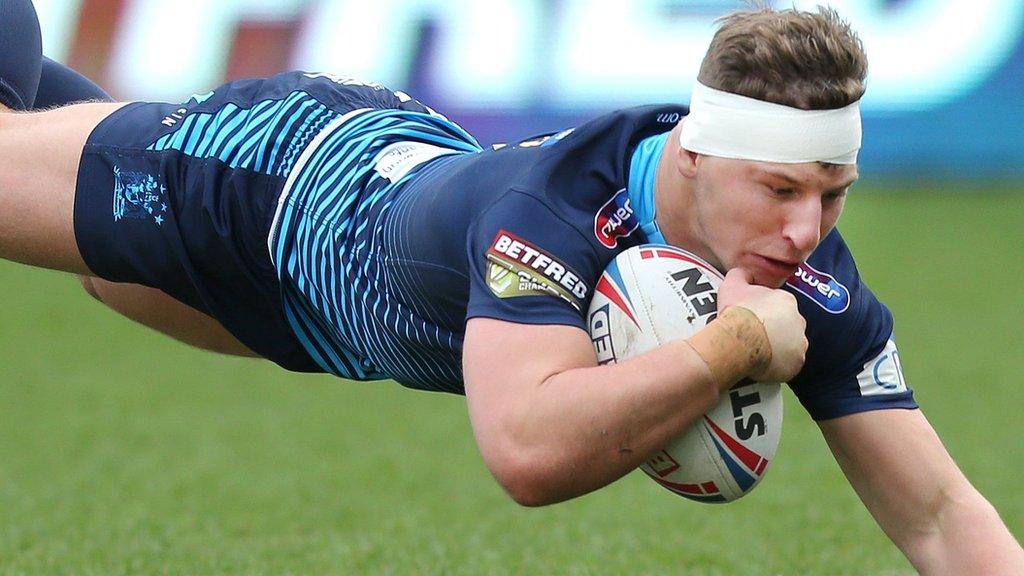 George Williams scores a try for Wigan Warriors