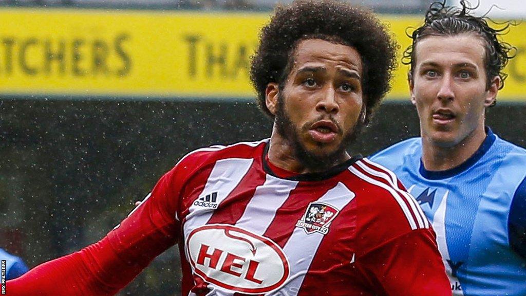 Sam Nombe in action or Exeter City