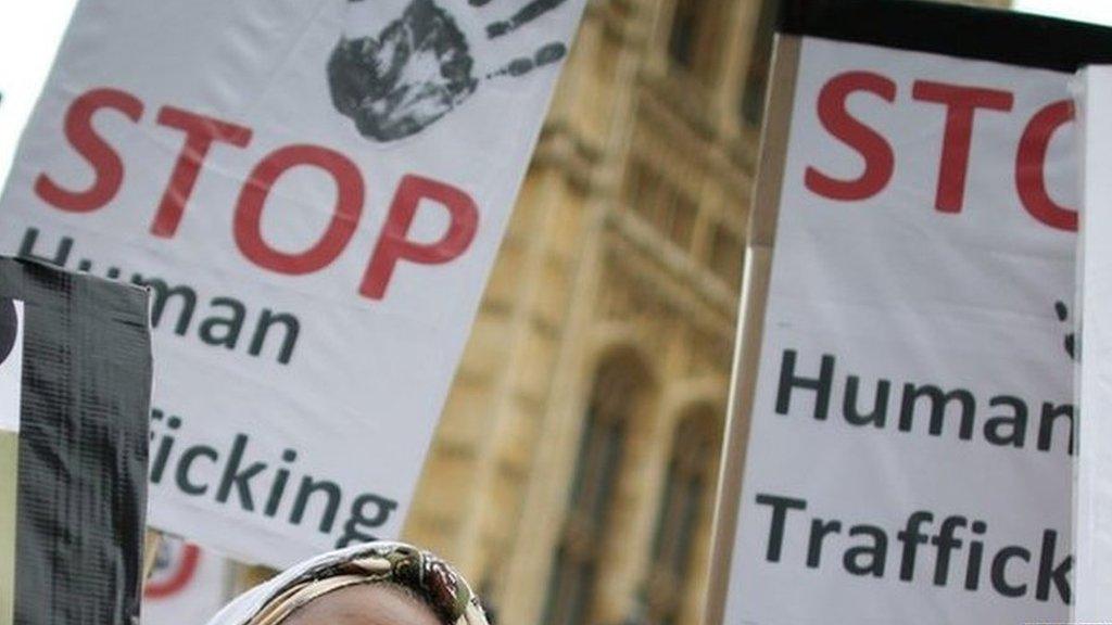 Demo outside parliament on Anti-slavery Day 2013