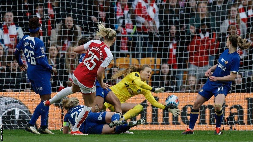 Stina Blackstenius scores the winner