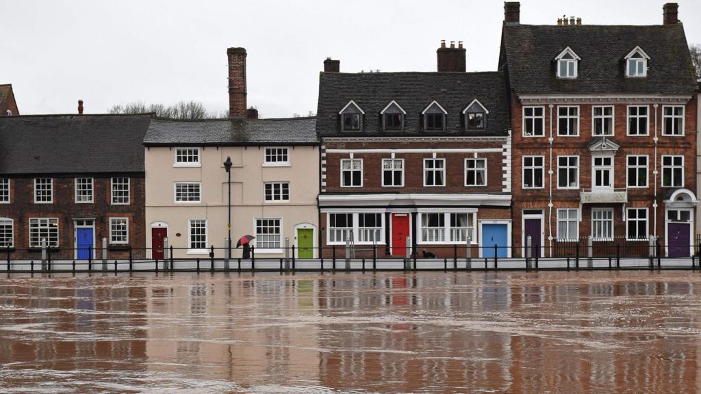 Flooded River Severn in Bewdley