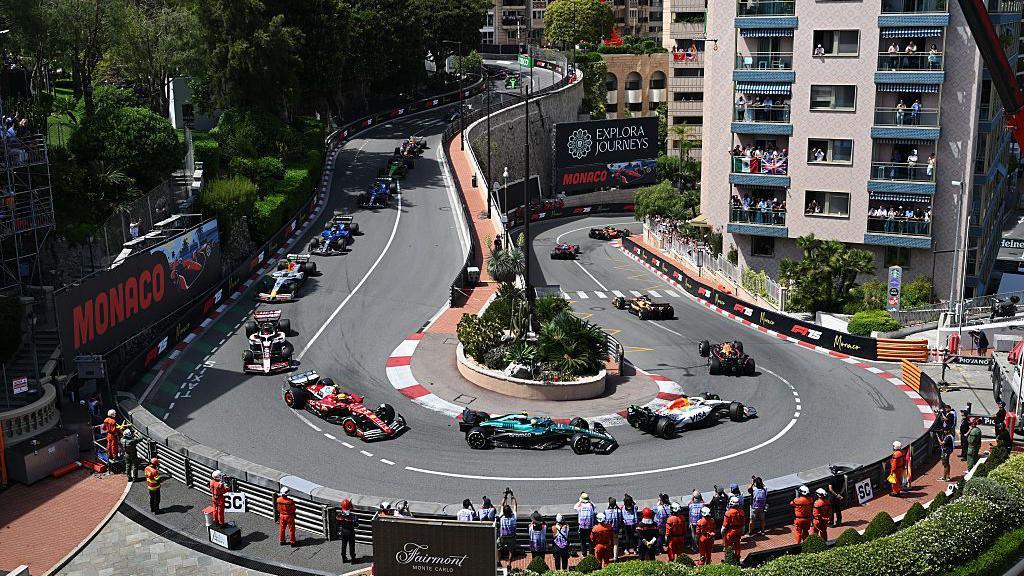 Drivers racing at the hairpin corner at the 2025 Monaco Grand Prix