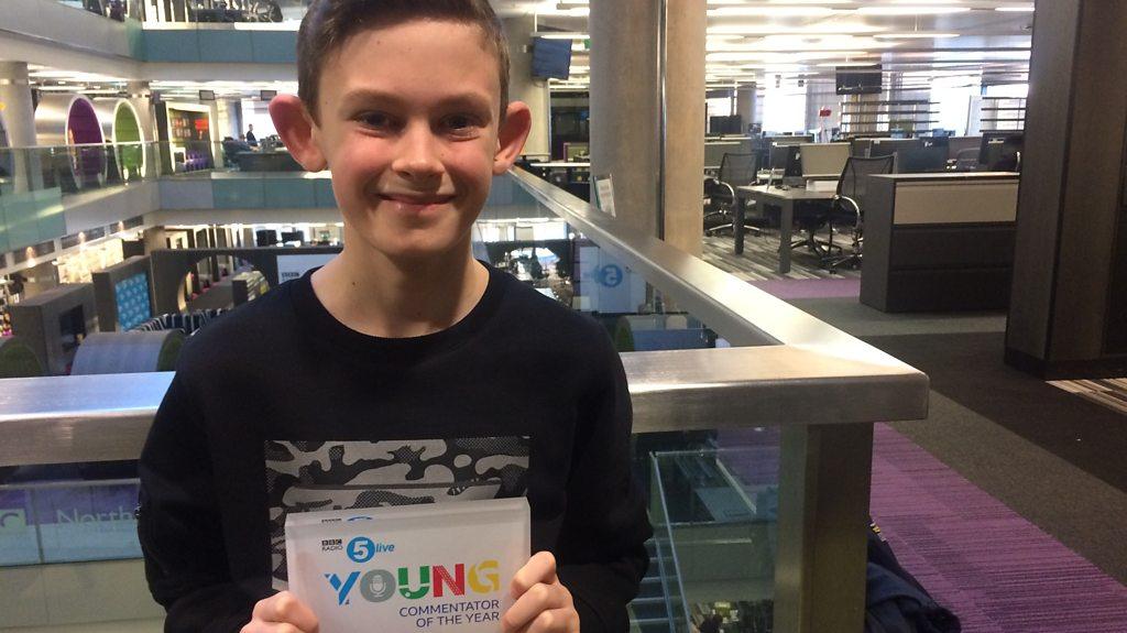 Kai, the winner of Radio 5 Live's Young Commentator of the Year competition.