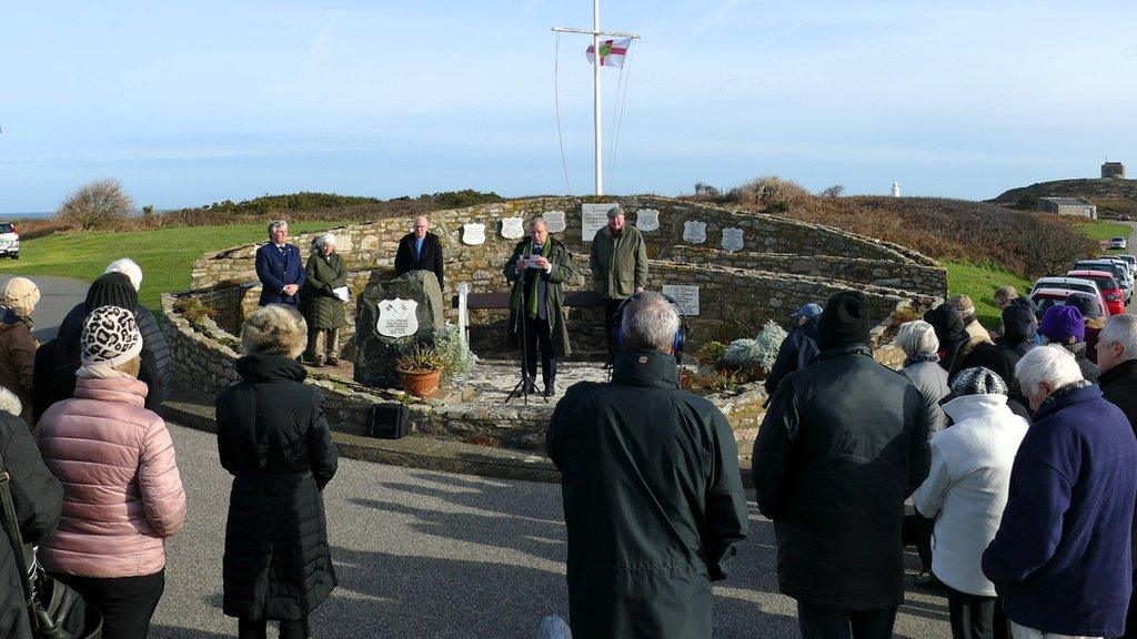 Community members at the memorial service