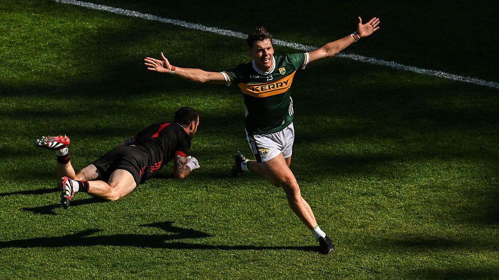 David Clifford celebrates scoring against Tyrone