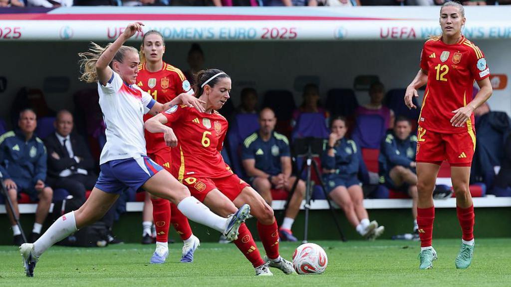 Aitana Bonmati in action for Spain against England in the final of Euro 2025