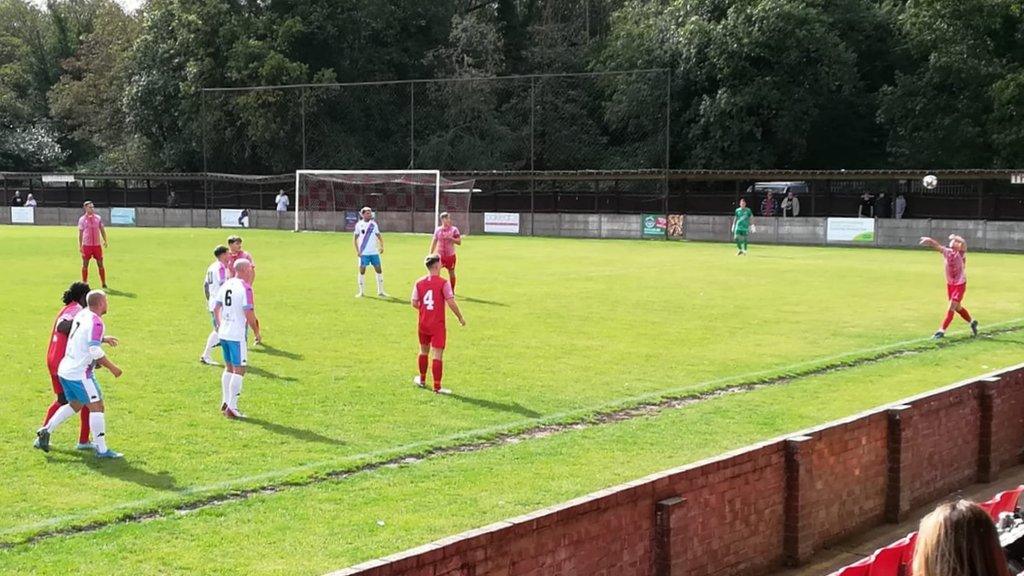 Jersey Bulls in action at Camberley Town