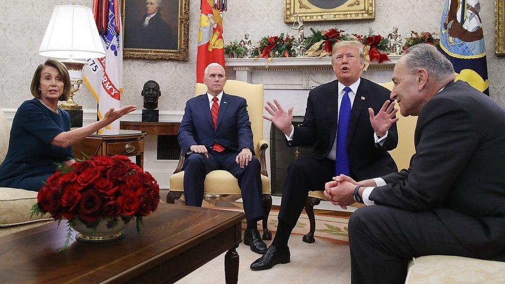 Nancy Pelosi, Mike Pence, Donald Trump and Chuck Schumer