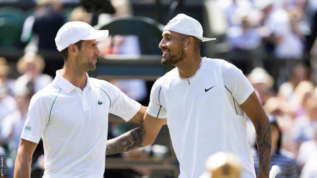 Nick Kyrgios and Novak Djokovic