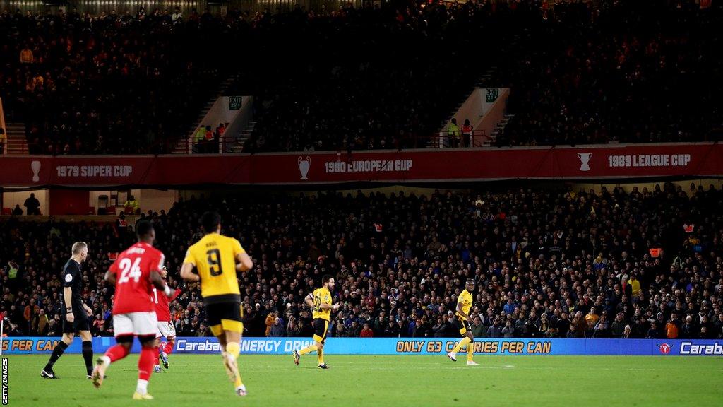 General view of action at the City Ground