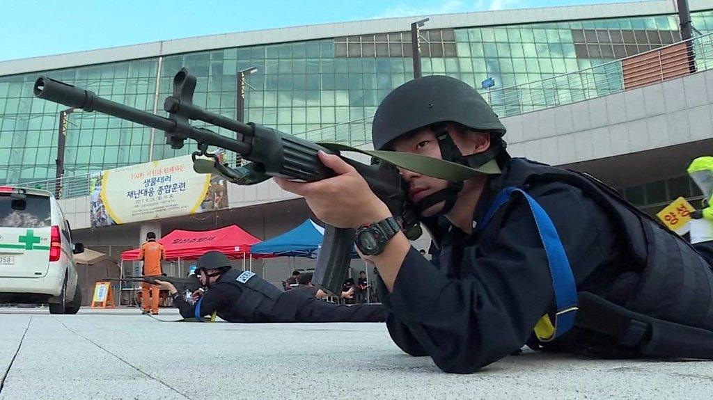 South Korean soldier during drill