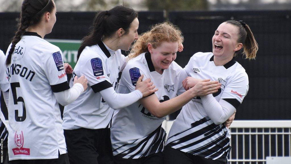 Derby County celebrate a goal