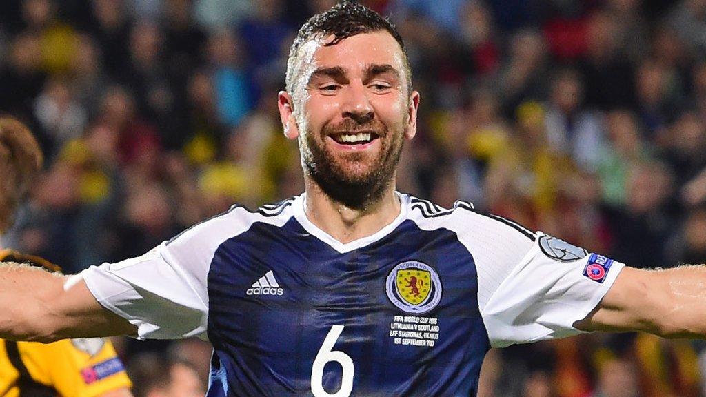 Scotland's James McArthur celebrates