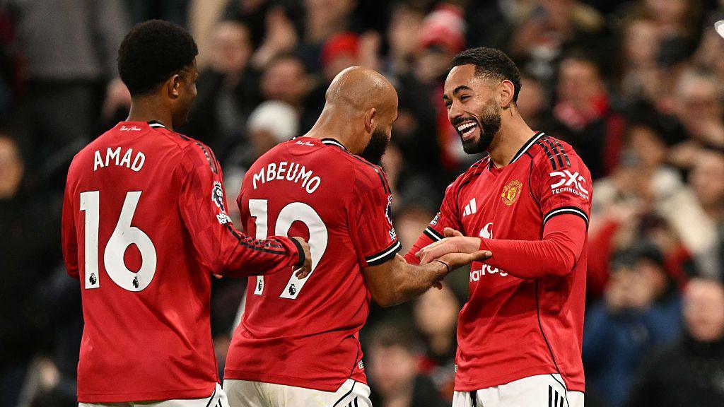 United players celebrate against Brighton