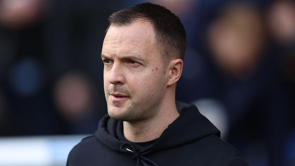 Birmingham City manager Chris Davies on the touchline at Derby County