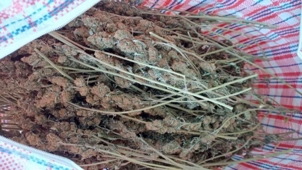 A laundry bag full of what police suspected to be cannabis