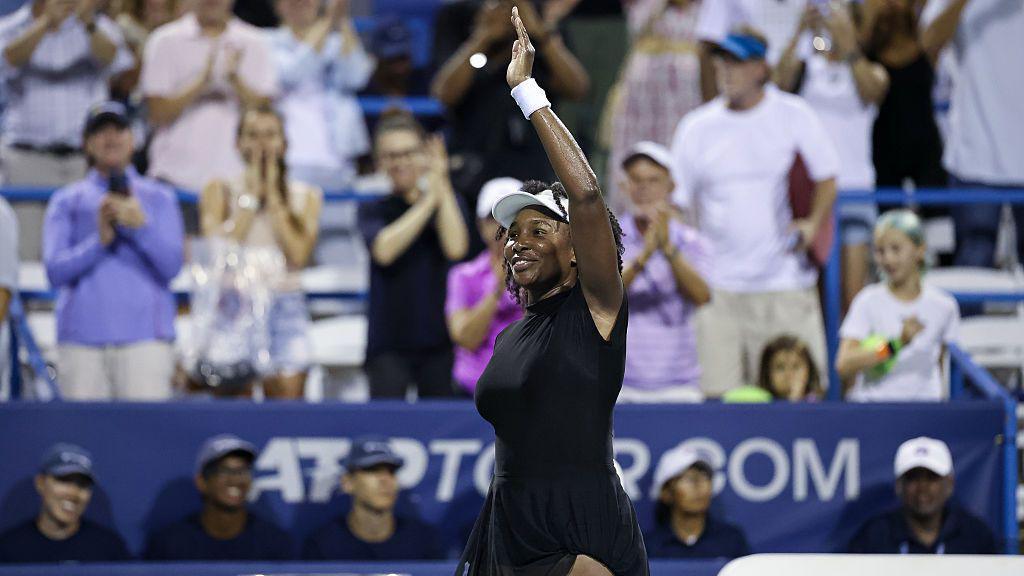 American tennis player Venus William waves to the crowd