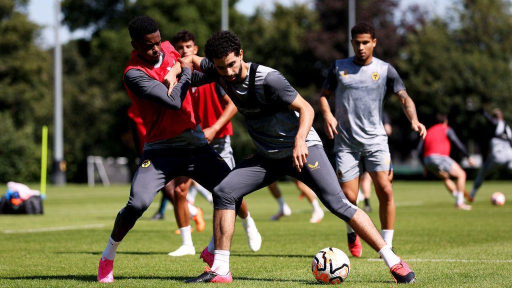 Rayan Ait-Nouri and Neslon Semedo in Wolves training