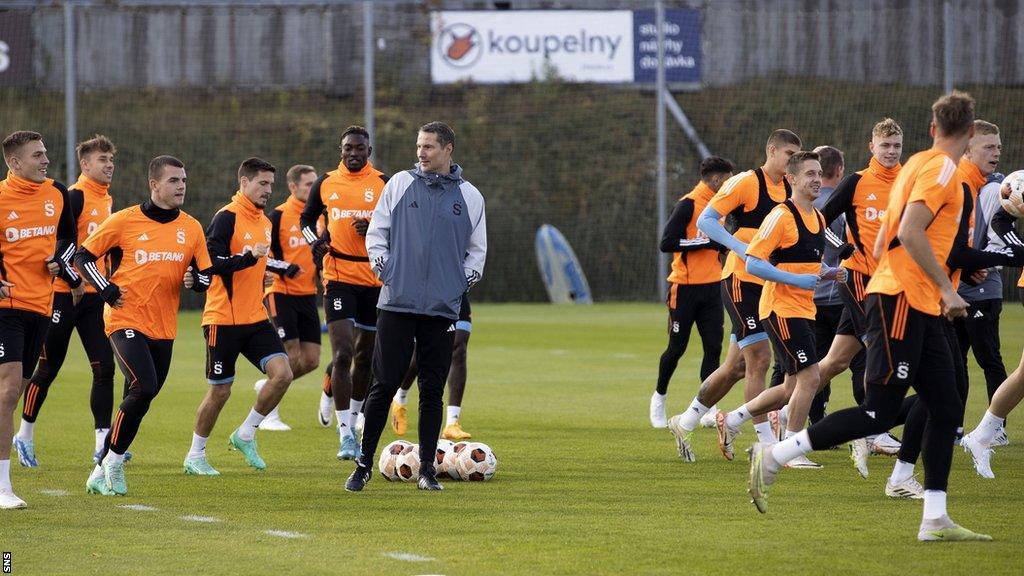 Sparta Prague prepare at their training centre