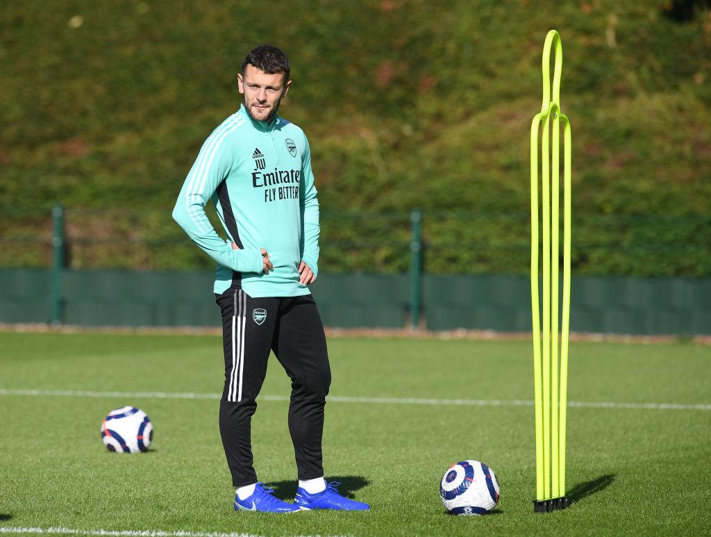 Former Arsenal midfielder Jack Wilshere training with the Gunners