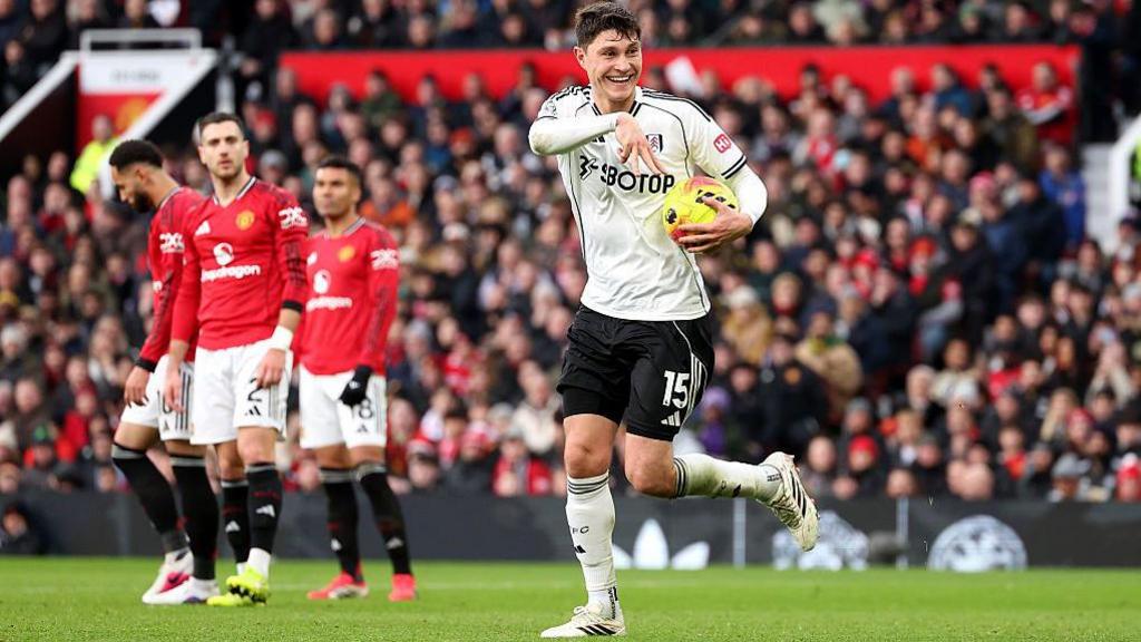 Jorge Cuenca carries the ball after scoring a goal that was quickly disallowed for offside